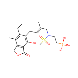 CCc1c(C)c2c(c(O)c1C/C=C(\C)CN(CCP(=O)(O)O)S(C)(=O)=O)C(=O)OC2 ZINC000036338580