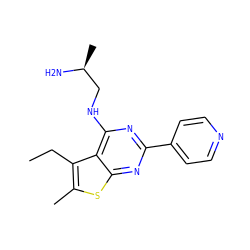 CCc1c(C)sc2nc(-c3ccncc3)nc(NC[C@H](C)N)c12 ZINC000223685686