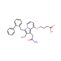 CCc1c(CC(N)=O)c2c(OCCCC(=O)O)cccn2c1Cc1ccccc1-c1ccccc1 ZINC000027193241