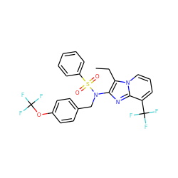 CCc1c(N(Cc2ccc(OC(F)(F)F)cc2)S(=O)(=O)c2ccccc2)nc2c(C(F)(F)F)cccn12 ZINC000167651436