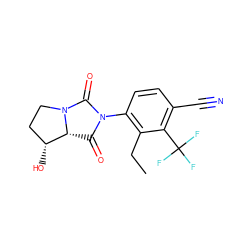 CCc1c(N2C(=O)[C@@H]3[C@H](O)CCN3C2=O)ccc(C#N)c1C(F)(F)F ZINC000028704405