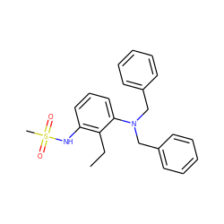 CCc1c(NS(C)(=O)=O)cccc1N(Cc1ccccc1)Cc1ccccc1 ZINC000026285914