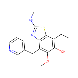 CCc1c(O)c(OC)c(Cc2cccnc2)c2nc(NC)sc12 ZINC000026835731