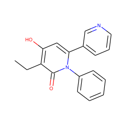 CCc1c(O)cc(-c2cccnc2)n(-c2ccccc2)c1=O ZINC000006519470