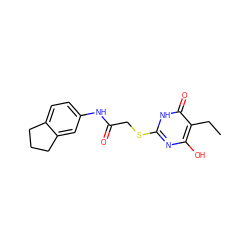 CCc1c(O)nc(SCC(=O)Nc2ccc3c(c2)CCC3)[nH]c1=O ZINC000013116387