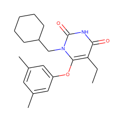 CCc1c(Oc2cc(C)cc(C)c2)n(CC2CCCCC2)c(=O)[nH]c1=O ZINC000043065477