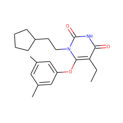 CCc1c(Oc2cc(C)cc(C)c2)n(CCC2CCCC2)c(=O)[nH]c1=O ZINC000006424894