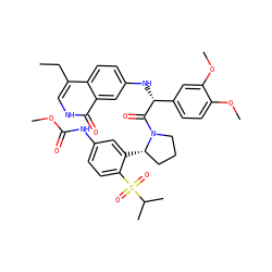 CCc1c[nH]c(=O)c2cc(N[C@@H](C(=O)N3CCC[C@@H]3c3cc(NC(=O)OC)ccc3S(=O)(=O)C(C)C)c3ccc(OC)c(OC)c3)ccc12 ZINC000164446542