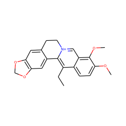 CCc1c2[n+](cc3c(OC)c(OC)ccc13)CCc1cc3c(cc1-2)OCO3 ZINC000034249934