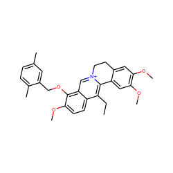 CCc1c2[n+](cc3c(OCc4cc(C)ccc4C)c(OC)ccc13)CCc1cc(OC)c(OC)cc1-2 ZINC000040913675