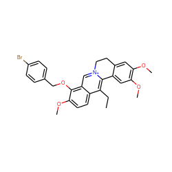 CCc1c2[n+](cc3c(OCc4ccc(Br)cc4)c(OC)ccc13)CCc1cc(OC)c(OC)cc1-2 ZINC000044419109