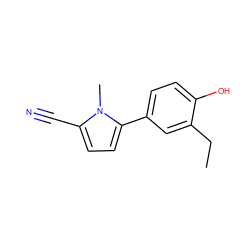 CCc1cc(-c2ccc(C#N)n2C)ccc1O ZINC001772644522