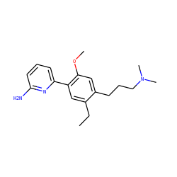 CCc1cc(-c2cccc(N)n2)c(OC)cc1CCCN(C)C ZINC000028370490