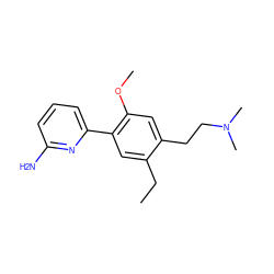 CCc1cc(-c2cccc(N)n2)c(OC)cc1CCN(C)C ZINC000028382613