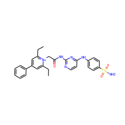 CCc1cc(-c2ccccc2)cc(CC)[n+]1CC(=O)Nc1nccc(Nc2ccc(S(N)(=O)=O)cc2)n1 ZINC000013804417