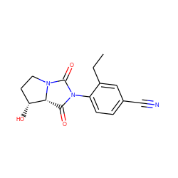 CCc1cc(C#N)ccc1N1C(=O)[C@@H]2[C@H](O)CCN2C1=O ZINC000028704403