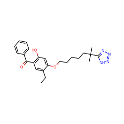 CCc1cc(C(=O)c2ccccc2)c(O)cc1OCCCCCC(C)(C)c1nnn[nH]1 ZINC000103262818