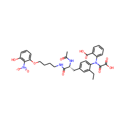 CCc1cc(C[C@@H](NC(C)=O)C(=O)NCCCCOc2cccc(O)c2[N+](=O)[O-])ccc1N(C(=O)C(=O)O)c1ccccc1C(=O)O ZINC000027096309