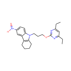 CCc1cc(CC)nc(OCCCn2c3c(c4cc([N+](=O)[O-])ccc42)CCCC3)n1 ZINC000095572227