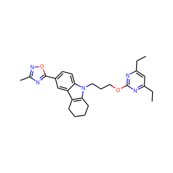 CCc1cc(CC)nc(OCCCn2c3c(c4cc(-c5nc(C)no5)ccc42)CCCC3)n1 ZINC000095574441