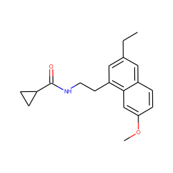 CCc1cc(CCNC(=O)C2CC2)c2cc(OC)ccc2c1 ZINC000013781832