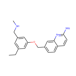 CCc1cc(CNC)cc(OCc2ccc3ccc(N)nc3c2)c1 ZINC001772575155