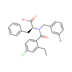 CCc1cc(Cl)ccc1C(=O)N(Cc1cccc(Br)c1)[C@@H](Cc1ccccc1)C(=O)O ZINC000013553342