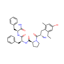 CCc1cc(O)cc(C)c1C[C@H](N)C(=O)N1CCC[C@H]1C(=O)N[C@@H](Cc1ccccc1)C(=O)N[C@@H](Cc1ccccc1)C(N)=O ZINC000028113983