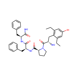 CCc1cc(O)cc(CC)c1C[C@H](N)C(=O)N1CCC[C@H]1C(=O)N[C@@H](Cc1ccccc1)C(=O)N[C@@H](Cc1ccccc1)C(N)=O ZINC000028117543