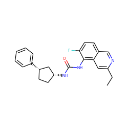 CCc1cc2c(NC(=O)N[C@@H]3CC[C@H](c4ccccc4)C3)c(F)ccc2cn1 ZINC000169704992