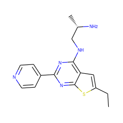 CCc1cc2c(NC[C@H](C)N)nc(-c3ccncc3)nc2s1 ZINC000223685440