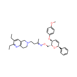 CCc1cc2c(nc1CC)CCN(CC/C(C)=N/OC[C@H]1O[C@H](c3ccccc3)C=C[C@@H]1Oc1ccc(OC)cc1)C2 ZINC000008035748