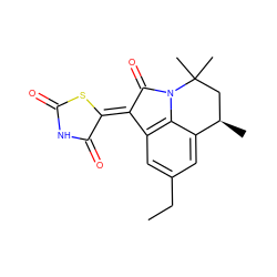 CCc1cc2c3c(c1)[C@H](C)CC(C)(C)N3C(=O)/C2=C1\SC(=O)NC1=O ZINC000012338912