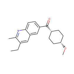 CCc1cc2cc(C(=O)[C@H]3CC[C@@H](OC)CC3)ccc2nc1C ZINC000253996183