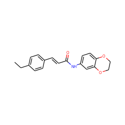 CCc1ccc(/C=C/C(=O)Nc2ccc3c(c2)OCCO3)cc1 ZINC000008060172