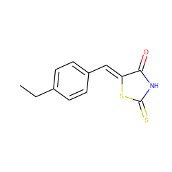 CCc1ccc(/C=C2\SC(=S)NC2=O)cc1 ZINC000012406716