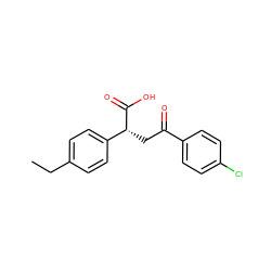 CCc1ccc([C@@H](CC(=O)c2ccc(Cl)cc2)C(=O)O)cc1 ZINC000001397603