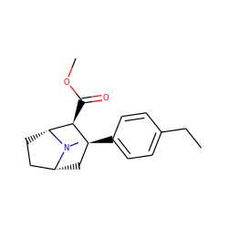 CCc1ccc([C@H]2C[C@@H]3CC[C@H]([C@H]2C(=O)OC)N3C)cc1 ZINC000013736102