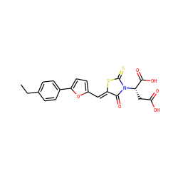 CCc1ccc(-c2ccc(/C=C3\SC(=S)N([C@@H](CC(=O)O)C(=O)O)C3=O)o2)cc1 ZINC000013073959