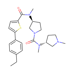 CCc1ccc(-c2ccc(C(=O)N(C)[C@H]3CCN(C(=O)N(C)[C@@H]4CCN(C)C4)C3)s2)cc1 ZINC000013981372
