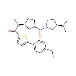 CCc1ccc(-c2ccc(C(=O)N(C)[C@H]3CCN(C(=O)N4CC[C@@H](N(C)C)C4)C3)s2)cc1 ZINC000036351776