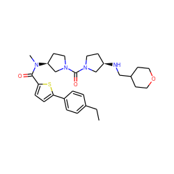 CCc1ccc(-c2ccc(C(=O)N(C)[C@H]3CCN(C(=O)N4CC[C@@H](NCC5CCOCC5)C4)C3)s2)cc1 ZINC000036151871