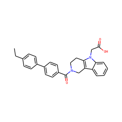 CCc1ccc(-c2ccc(C(=O)N3CCc4c(c5ccccc5n4CC(=O)O)C3)cc2)cc1 ZINC000034630908