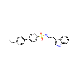 CCc1ccc(-c2ccc(S(=O)(=O)NCCc3c[nH]c4ccccc34)cc2)cc1 ZINC000014978313