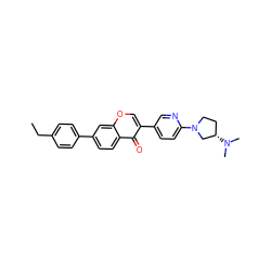 CCc1ccc(-c2ccc3c(=O)c(-c4ccc(N5CC[C@H](N(C)C)C5)nc4)coc3c2)cc1 ZINC000036351620