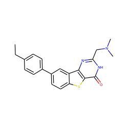 CCc1ccc(-c2ccc3sc4c(=O)[nH]c(CN(C)C)nc4c3c2)cc1 ZINC000045283698