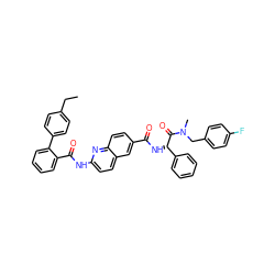 CCc1ccc(-c2ccccc2C(=O)Nc2ccc3cc(C(=O)N[C@H](C(=O)N(C)Cc4ccc(F)cc4)c4ccccc4)ccc3n2)cc1 ZINC000095558770