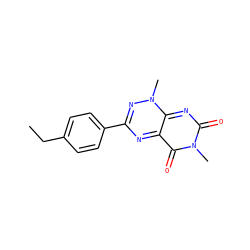 CCc1ccc(-c2nc3c(=O)n(C)c(=O)nc-3n(C)n2)cc1 ZINC000004940073