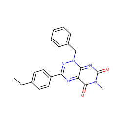 CCc1ccc(-c2nc3c(=O)n(C)c(=O)nc-3n(Cc3ccccc3)n2)cc1 ZINC000096282736