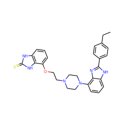 CCc1ccc(-c2nc3c(N4CCN(CCOc5cccc6[nH]c(=S)[nH]c56)CC4)cccc3[nH]2)cc1 ZINC000040846341